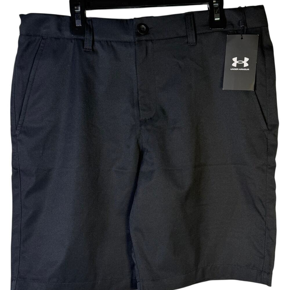 Under Armour Match Play Golf Shorts Youth Boys YXL Black Performance Stretch NWT